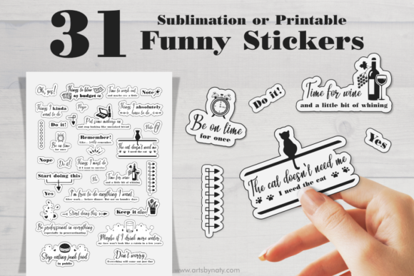 Download Sublimation or Printable Funny Stickers. - Printable funny stickers Collection