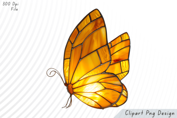 Download Golden Stained Glass Butterfly Clipart - Premium Resources