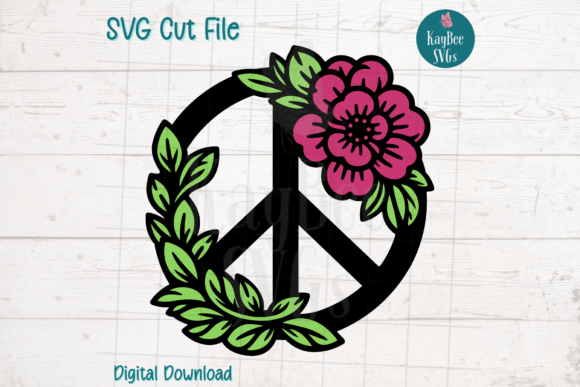 Download Floral Peace Sign SVG Cut File - Peace sign svg Collection